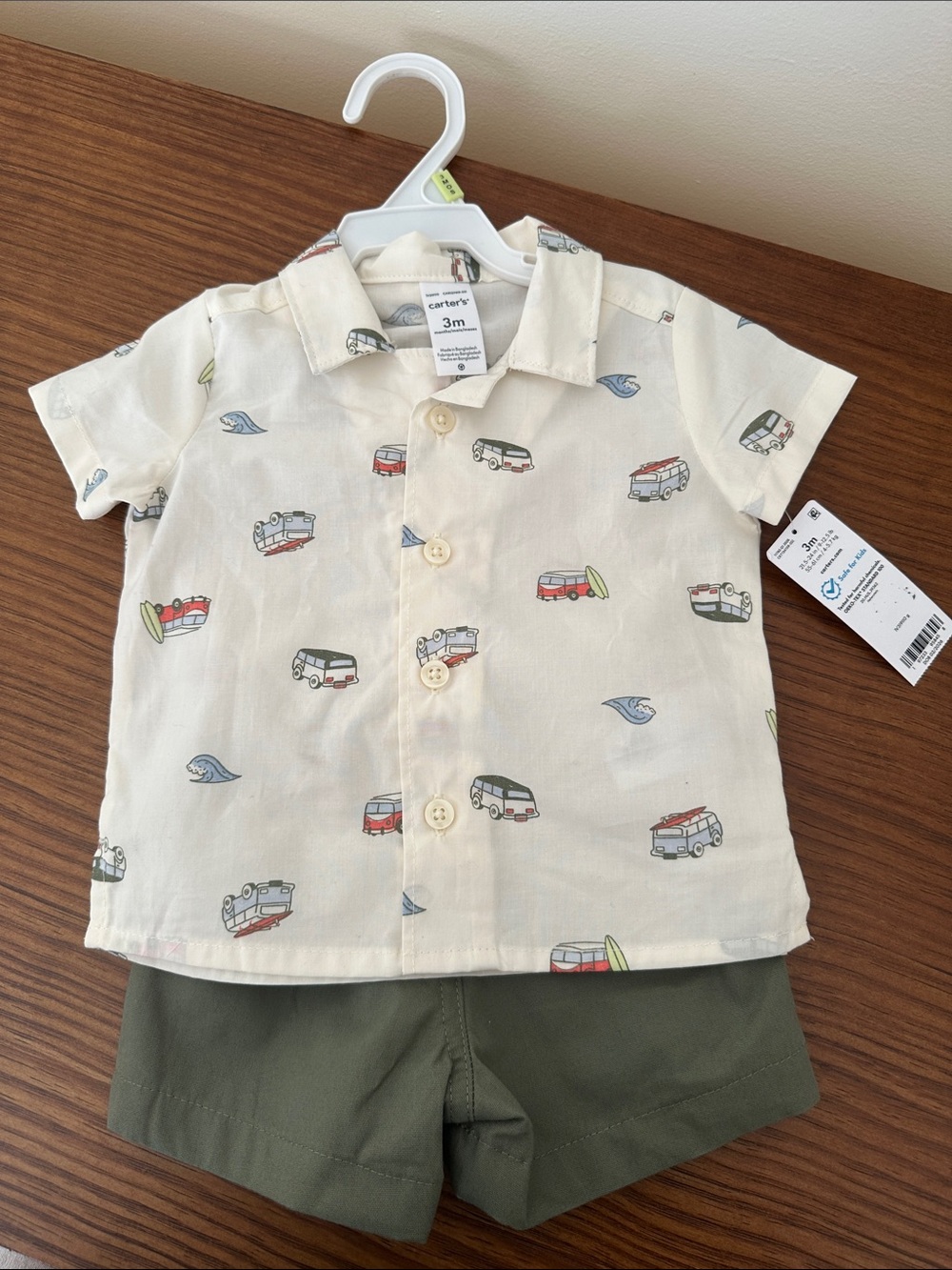 NWT Carter's Button-Up Shirt and Short Set